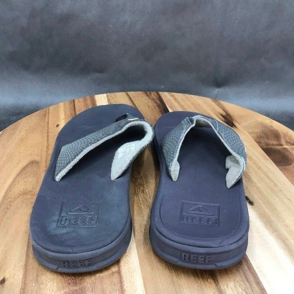 Reef Brown Faux Leather Flip Flops Slip On Sandals Mens Size 9 - Picture 5 of 9